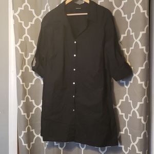 Avenue black collared tunic shirt plus size woman